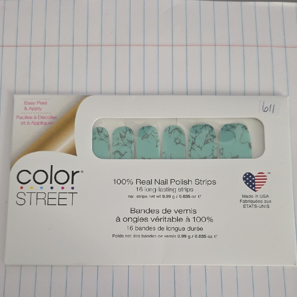 Color Street Mint Green Nail Polish Strips - Mojave Torquoise